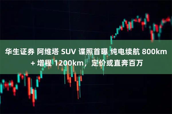 华生证券 阿维塔 SUV 谍照首曝 纯电续航 800km + 增程 1200km，定价或直奔百万
